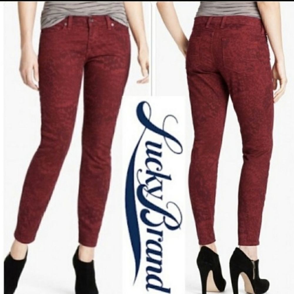 Lucky  Brand "Legend Sofía  skinny" Deep Red NWT  Size 12